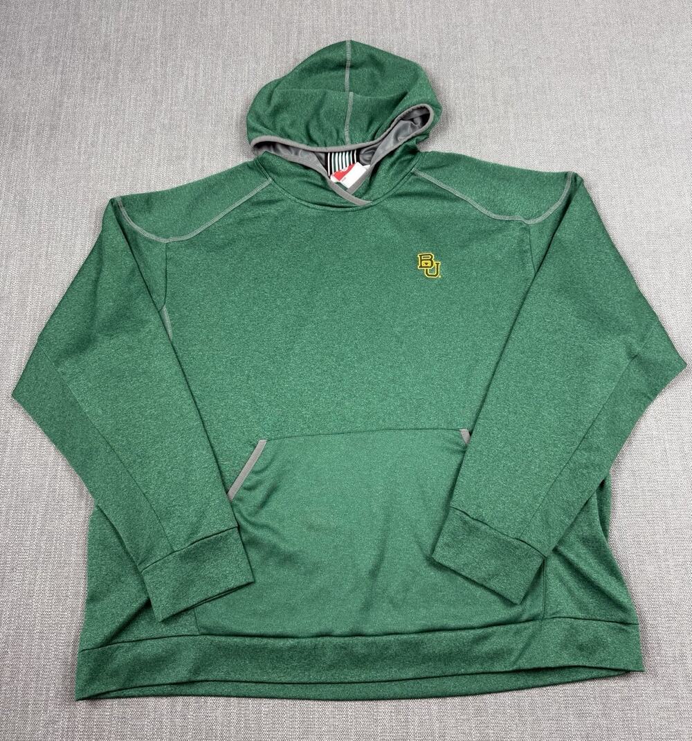 Team 365 Baylor Bears Hoodie Men’s 2XL Green Performance Pullover Sweatshirt